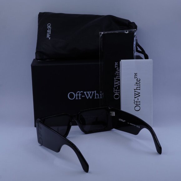 Off-White OERI097 MILANO 1007 Rectangle Sunglasses – Black/Grey - Picture 6 of 10